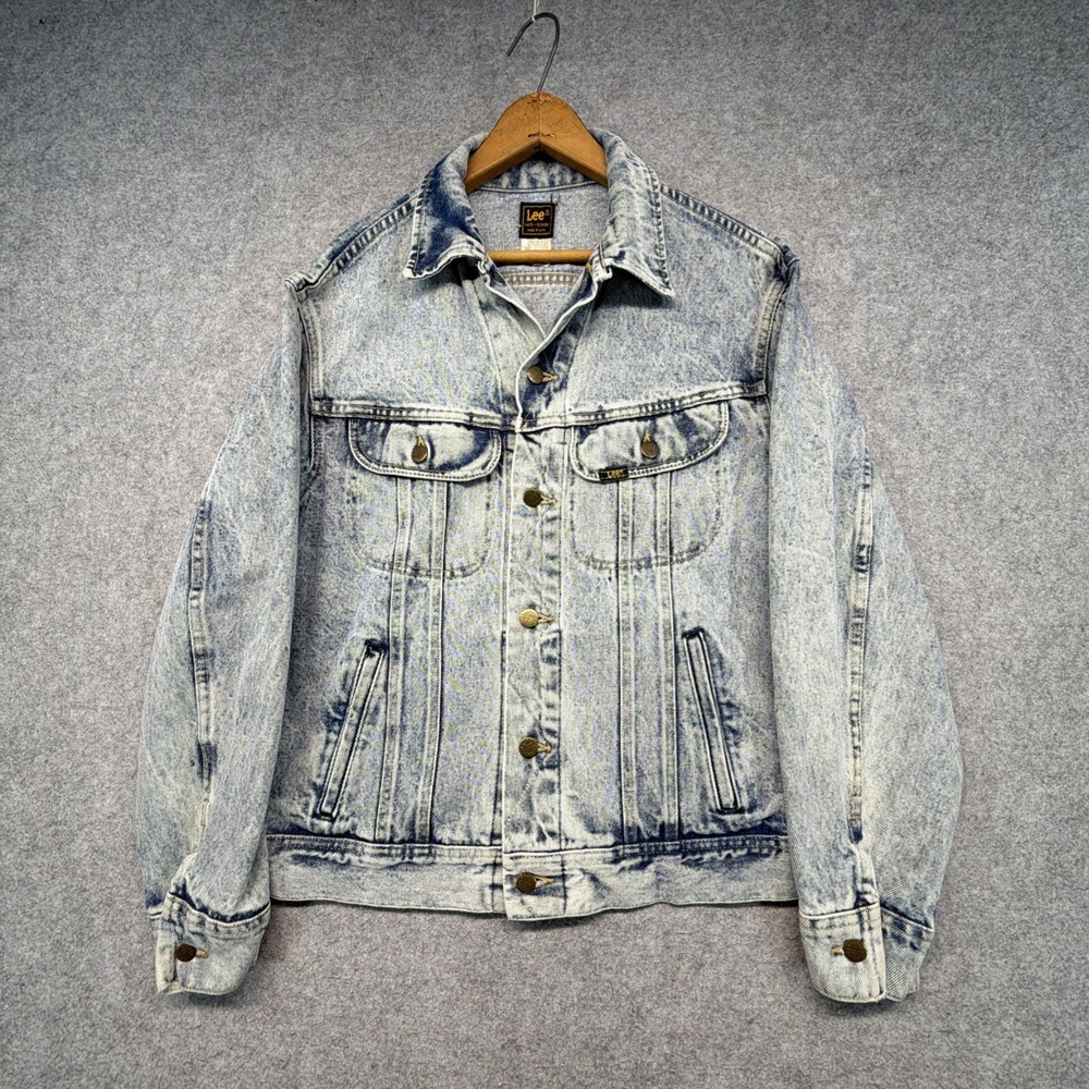 Vintage Lee 101-J Jacket Riders Mens Medium Denim Classic Made In USA